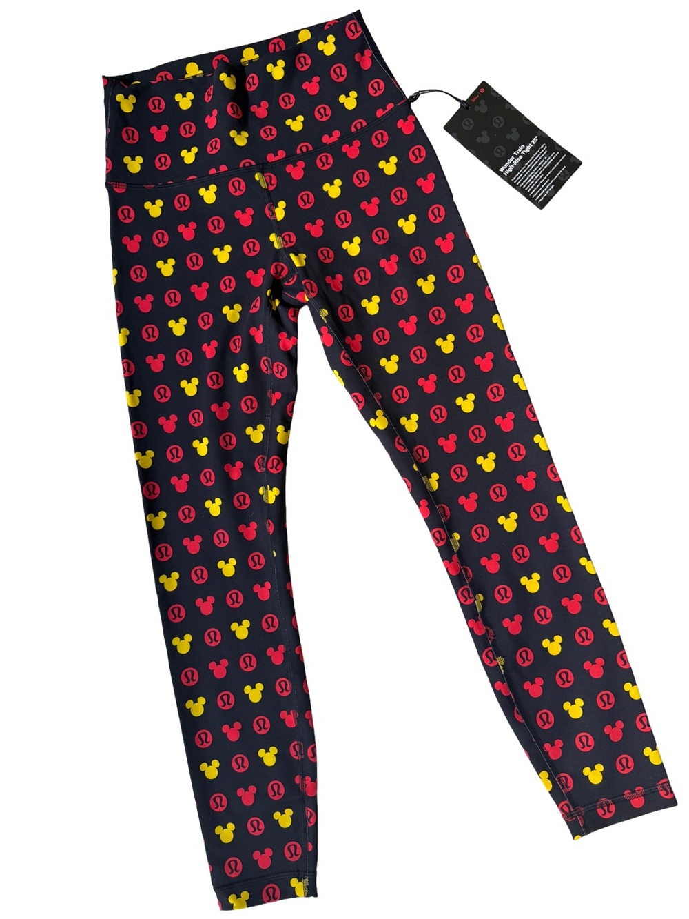 NWT LULULEMON x DISNEY BLACK HIGH WAISTED WUNDER TRAIN LEGGINGS W/ MICKEY MOUSE - Picture 3 of 8